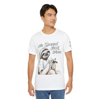Slow Motion Tee - Premium Airlume Cotton Cannabis Culture Sloth Humor Art