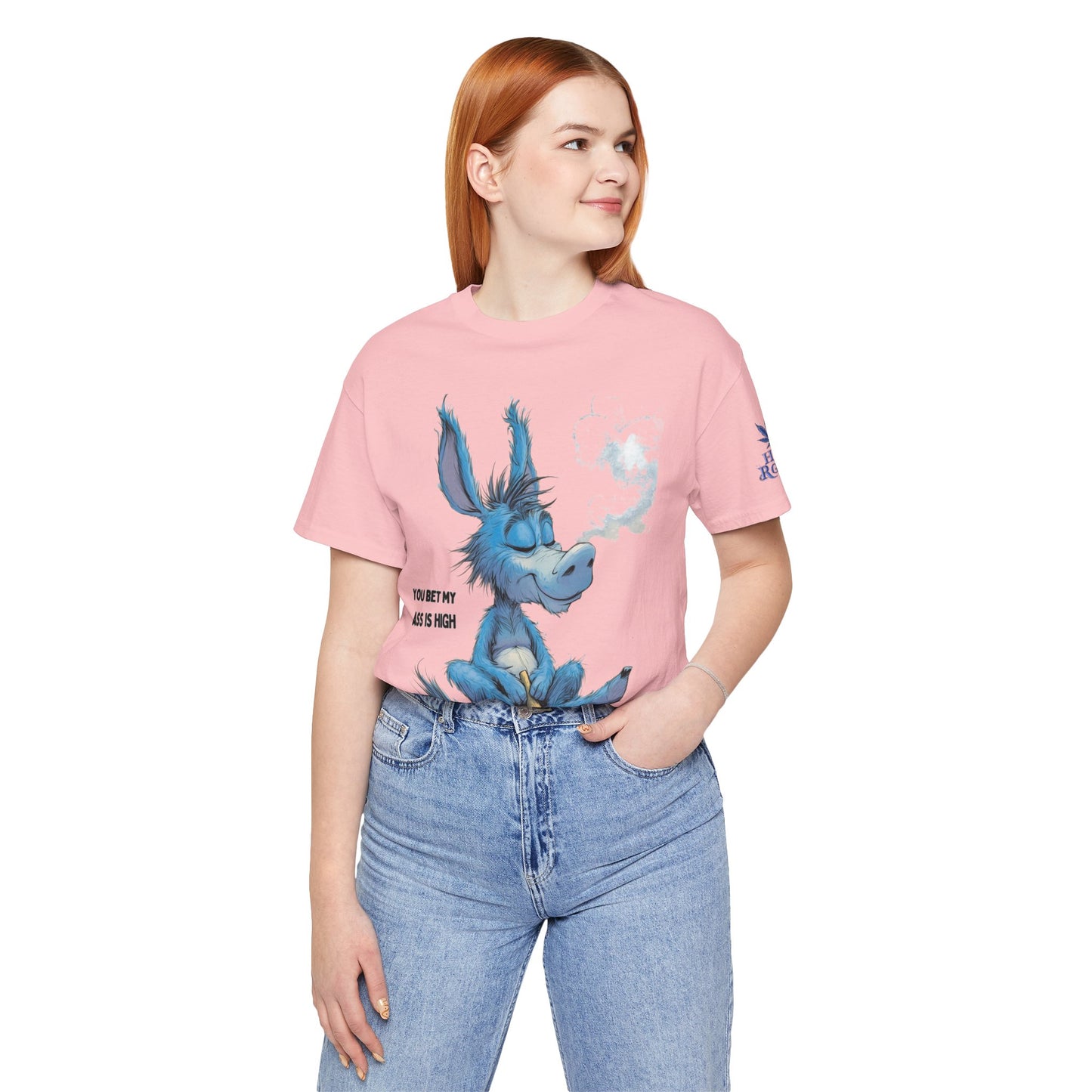 Blue Donkey Tee - Premium Airlume Cotton Cannabis Culture Humor Cartoon Art