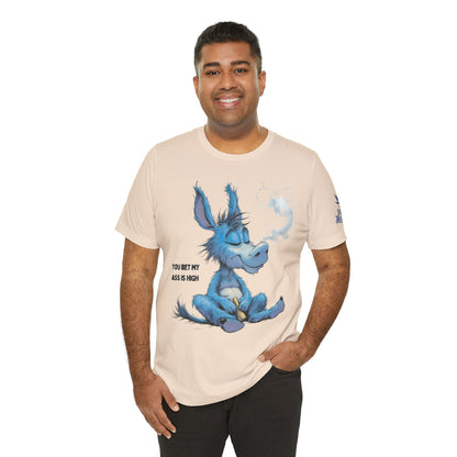 Blue Donkey Tee - Premium Airlume Cotton Cannabis Culture Humor Cartoon Art