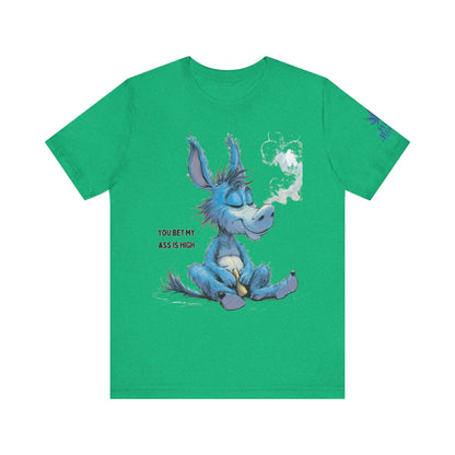 Blue Donkey Tee - Premium Airlume Cotton Cannabis Culture Humor Cartoon Art