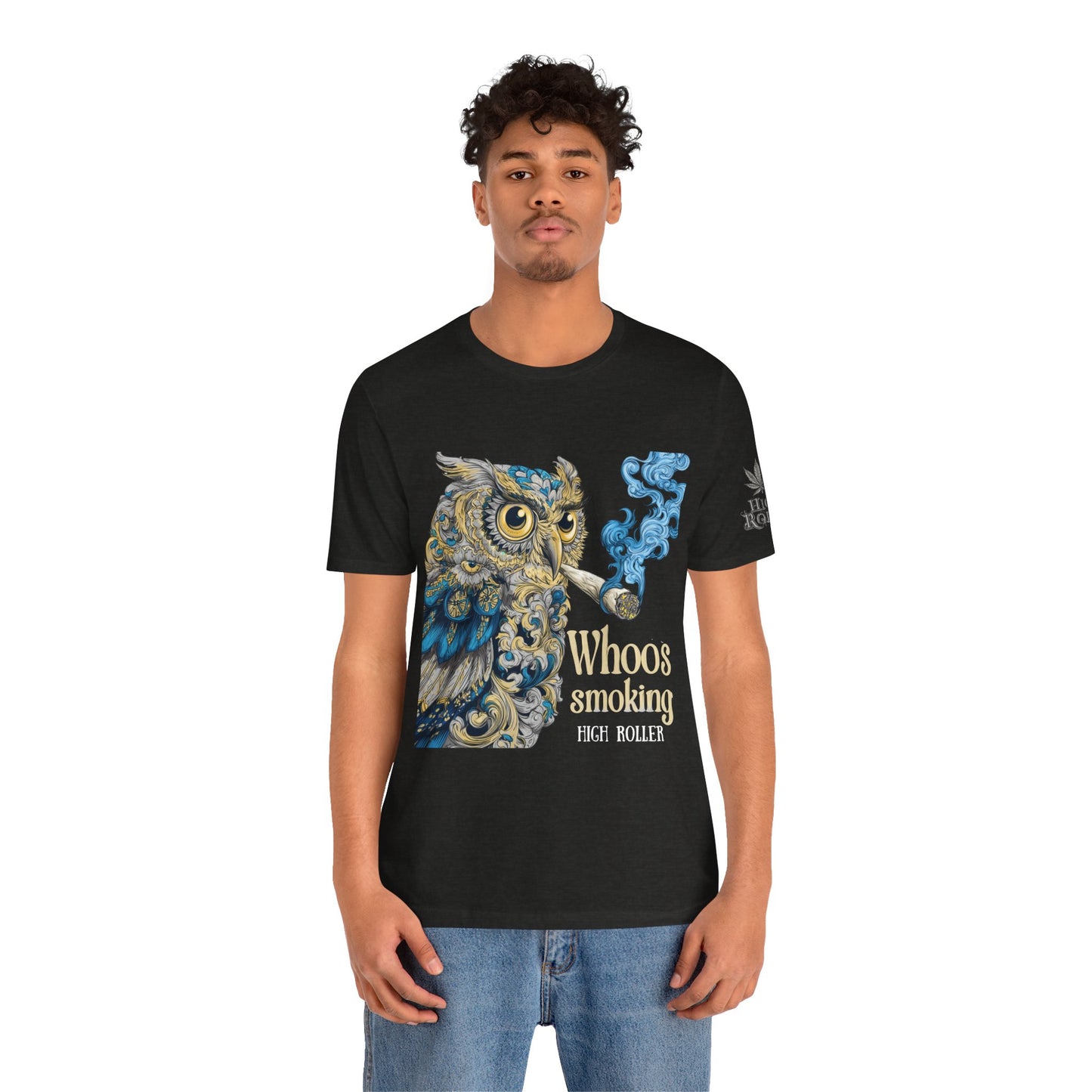 Baroque Owl Tee - Premium Airlume Cotton Cannabis Culture Ornate Bird Art