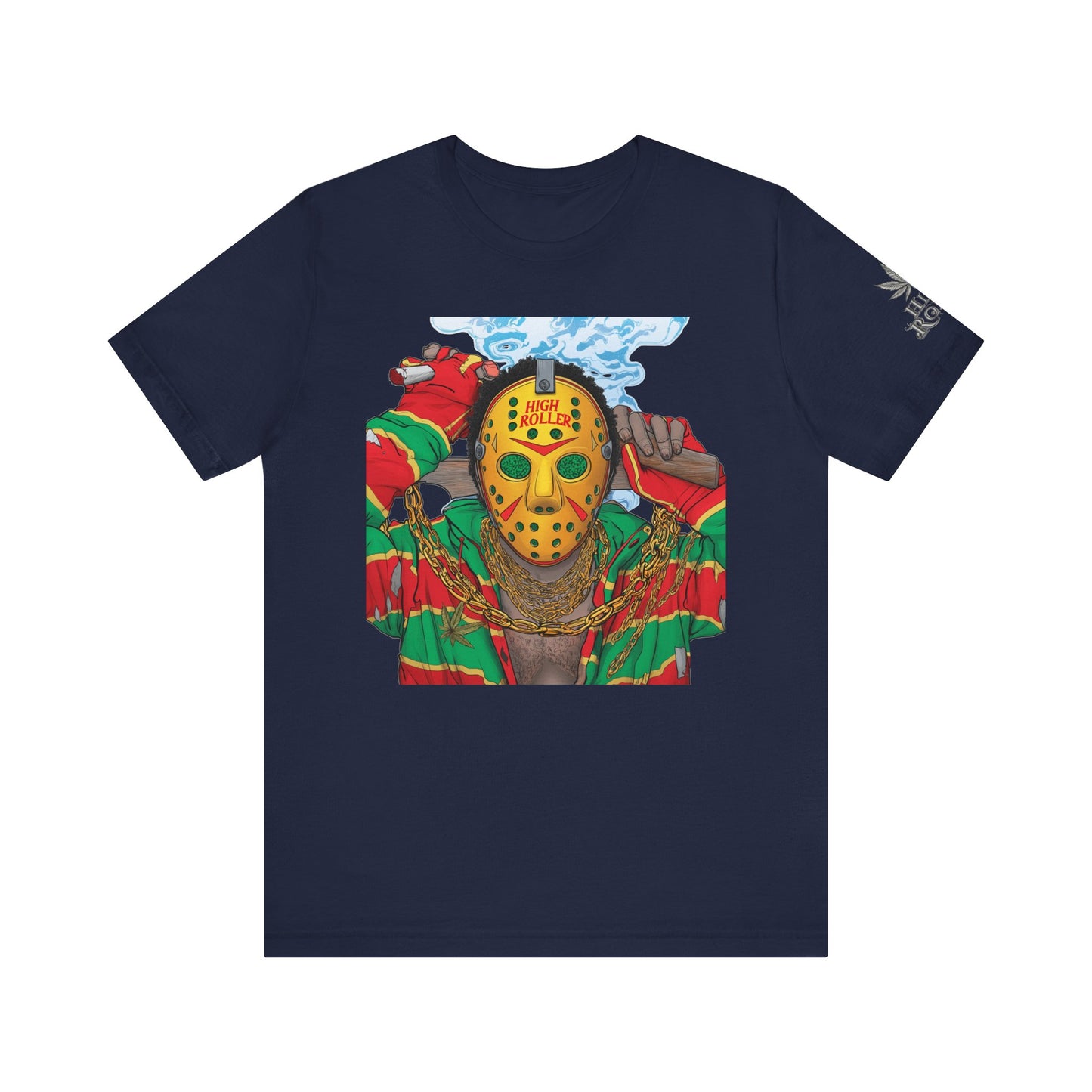 Horror Icon HIGH ROLLER T-Shirt - Premium Cannabis Slasher Culture Apparel"