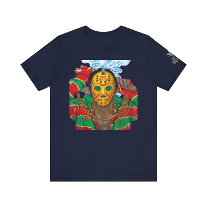 Horror Icon HIGH ROLLER T-Shirt - Premium Cannabis Slasher Culture Apparel"