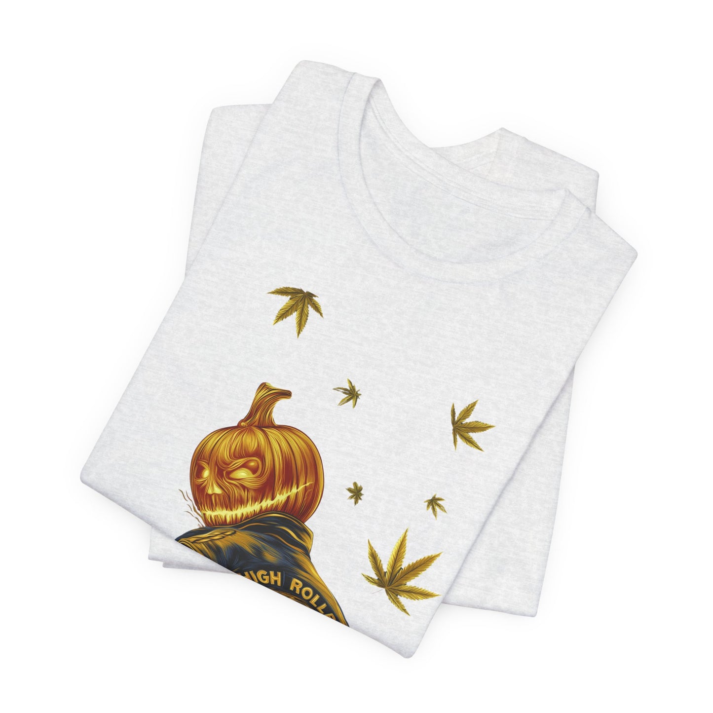 Pumpkin Head HIGH ROLLER Halloween T-Shirt - Premium Cannabis Culture Apparel