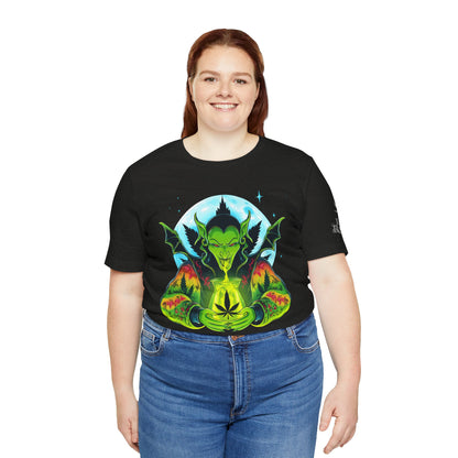 Mystic Dragon Guardian Cannabis Meditation T-Shirt - Premium Psychedelic 420 Apparel