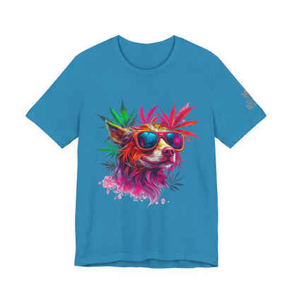 Spectrum Pup Tee - Premium Airlume Cotton Cannabis Culture Psychedelic Dog Art