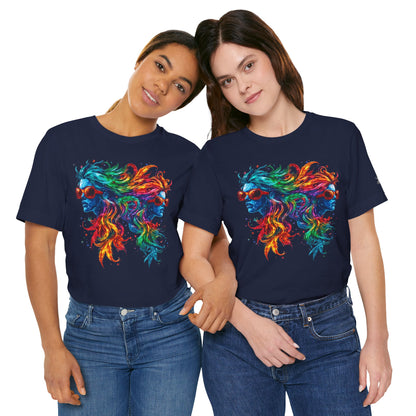 Spectrum Sisters T-Shirt - Premium Airlume Cotton Cannabis Rainbow Psychedelic Art Tee