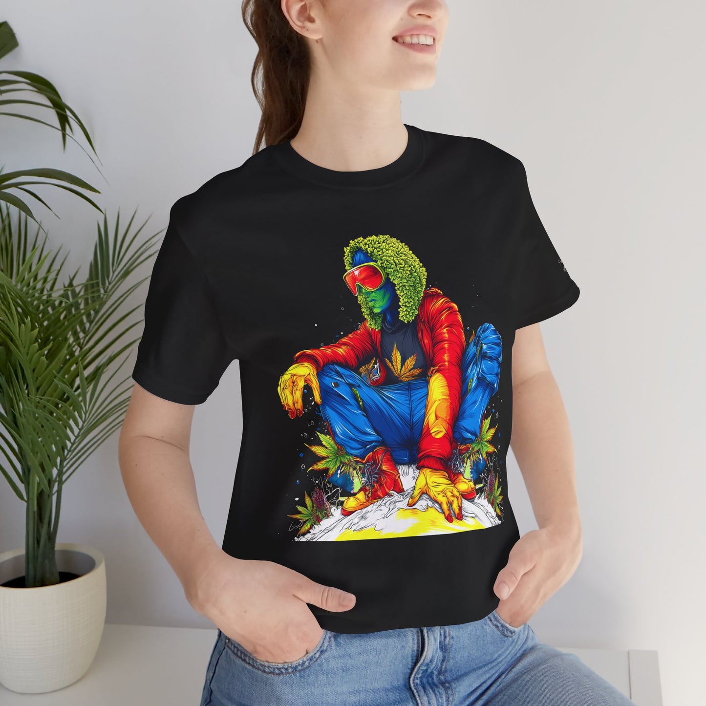High Roller Rainbow Squat Cannabis T-Shirt - Premium 420 Psychedelic Street Art Colorful Lifestyle Statement Apparel"