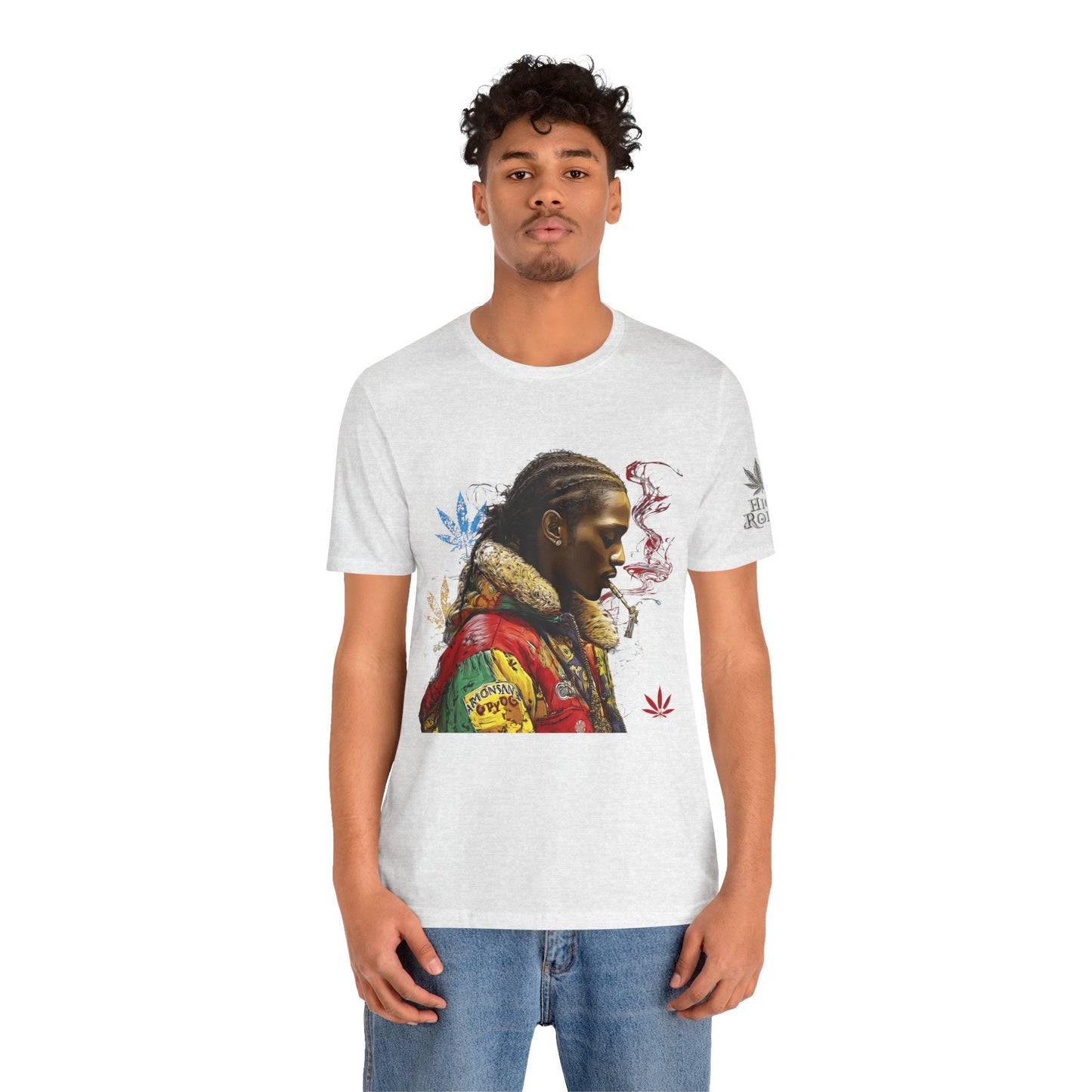 High Roller Profile Smoke Art Cannabis T-Shirt - Premium 420 Hip-Hop Portrait Street Culture Elevated Lifestyle Apparel