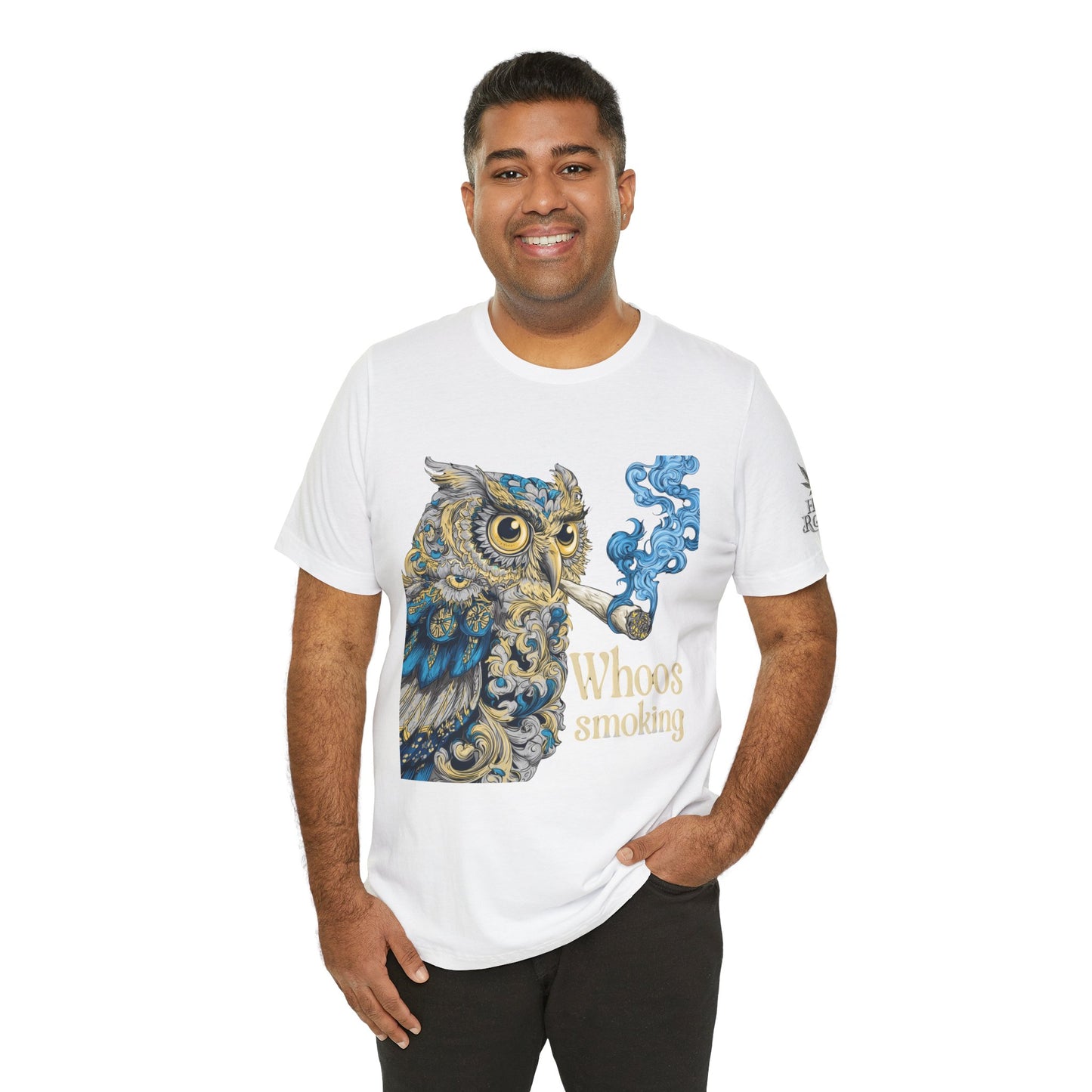 Baroque Owl Tee - Premium Airlume Cotton Cannabis Culture Ornate Bird Art