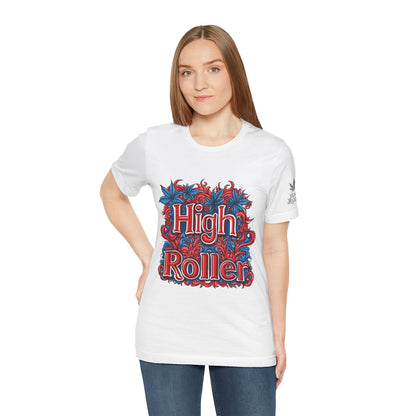High Roller Patriotic Tee - Premium Airlume Cotton Cannabis Culture Americana Art