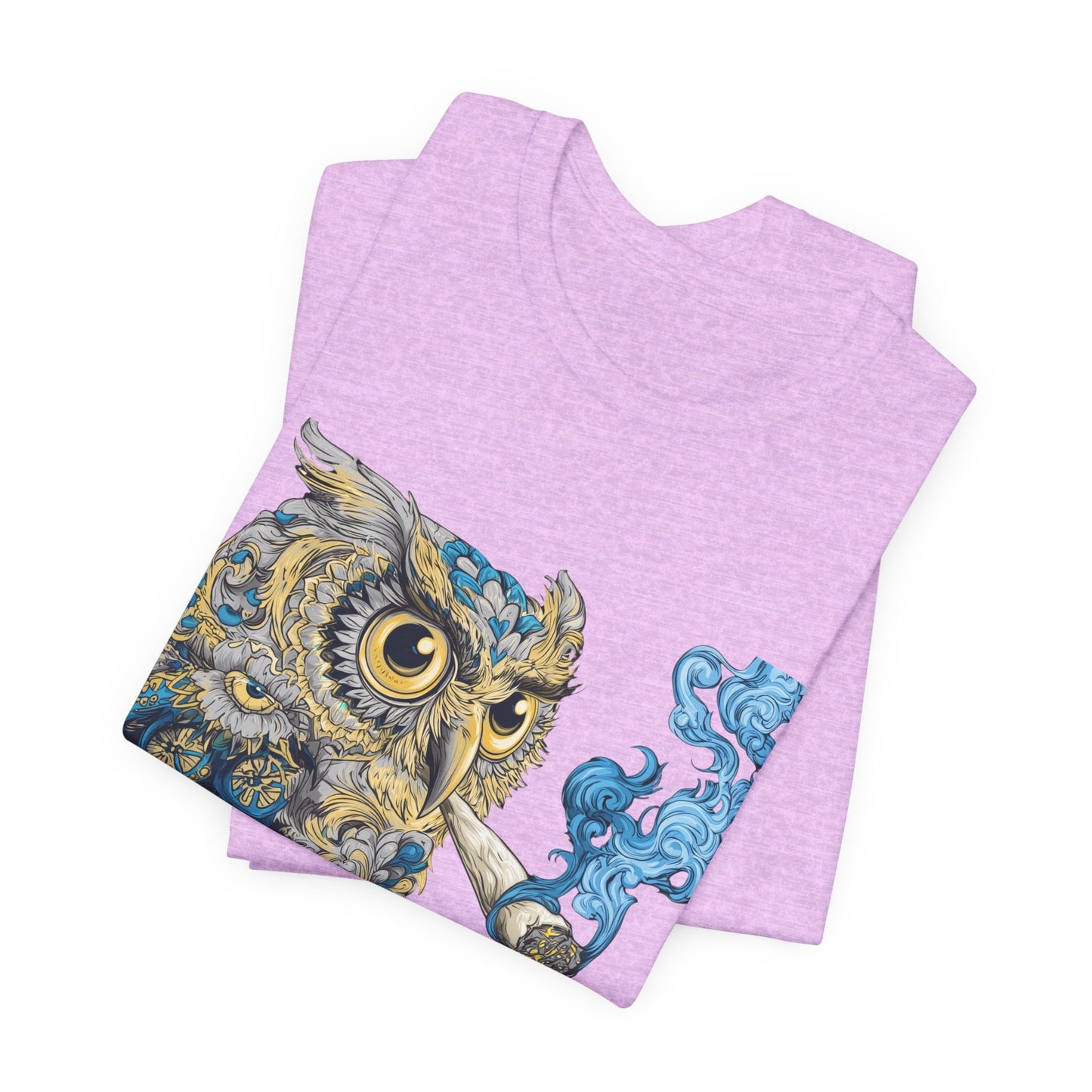 Baroque Owl Tee - Premium Airlume Cotton Cannabis Culture Ornate Bird Art