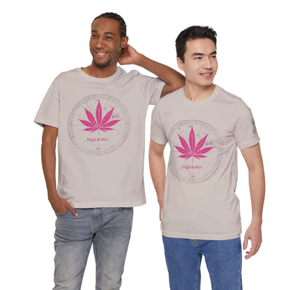 True North Tee - Premium Airlume Cotton Cannabis Culture Compass Navigation Art