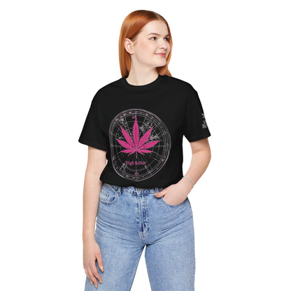True North Tee - Premium Airlume Cotton Cannabis Culture Compass Navigation Art