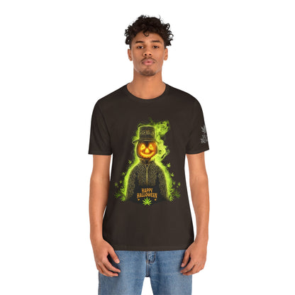 Spectral Pumpkin HIGH ROLLER Halloween T-Shirt - Premium Dark Cannabis Apparel
