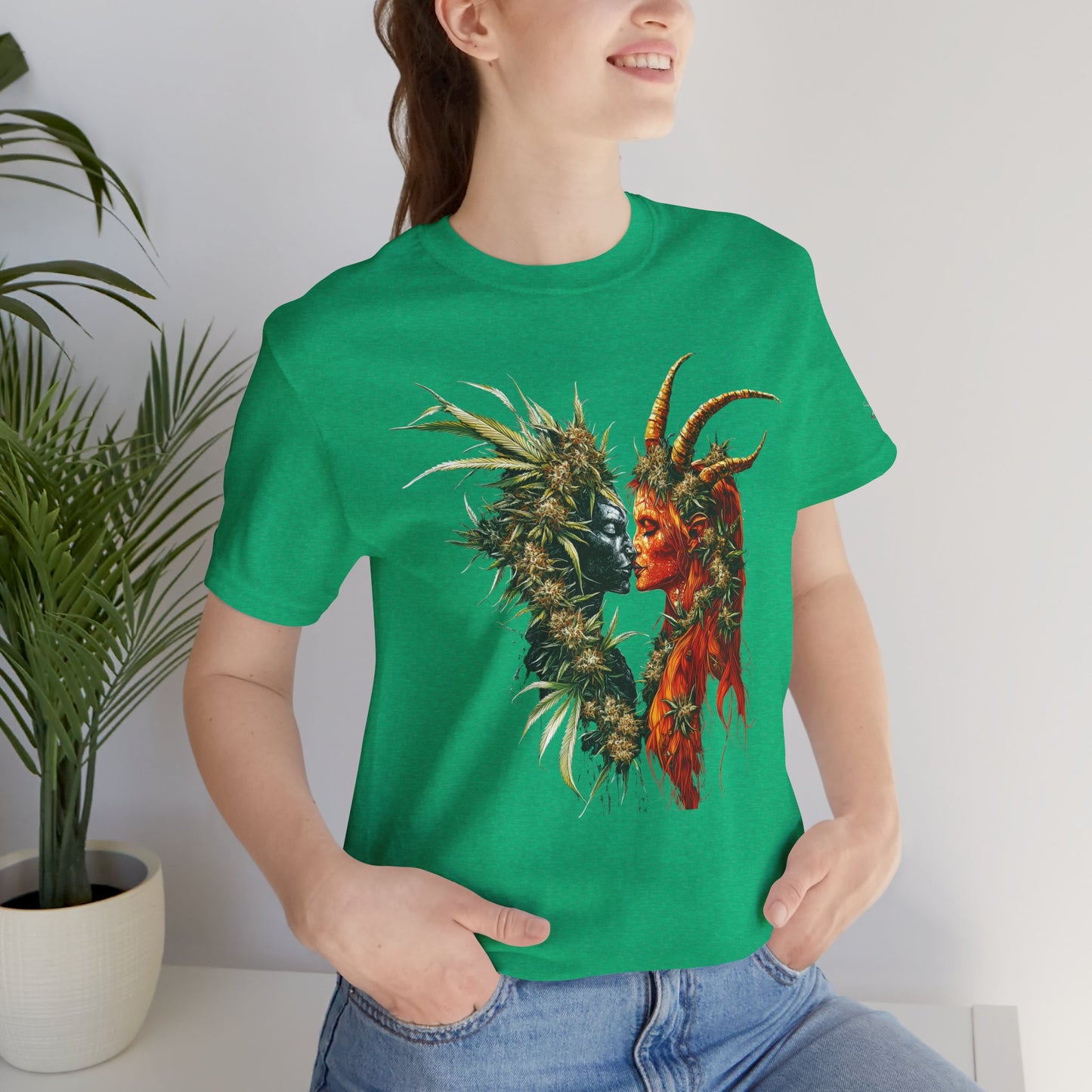 Sacred Union T-Shirt - Premium Airlume Cotton Cannabis Spirits Fantasy Art Tee