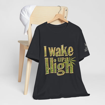 Wake Up High T-Shirt - Premium Airlume Cotton Cannabis Morning Mantra Tee