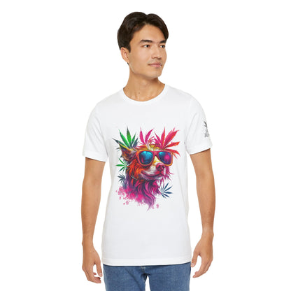 Spectrum Pup Tee - Premium Airlume Cotton Cannabis Culture Psychedelic Dog Art