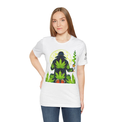 Luxury Gothic Cannabis Vampire T-Shirt - Premium Dark HIGH ROLLER Streetwear - Elevated Nocturnal 420 Fashion