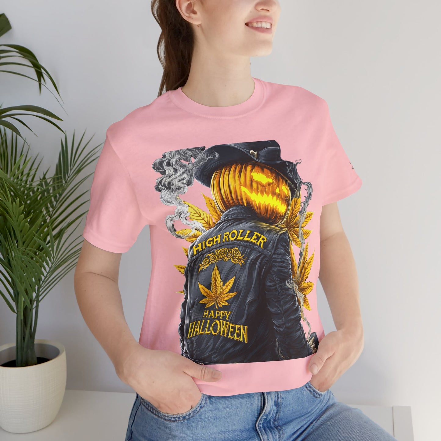 Halloween Witch Rider Cannabis T-Shirt - Premium Spooky 420 Biker Edition Apparel