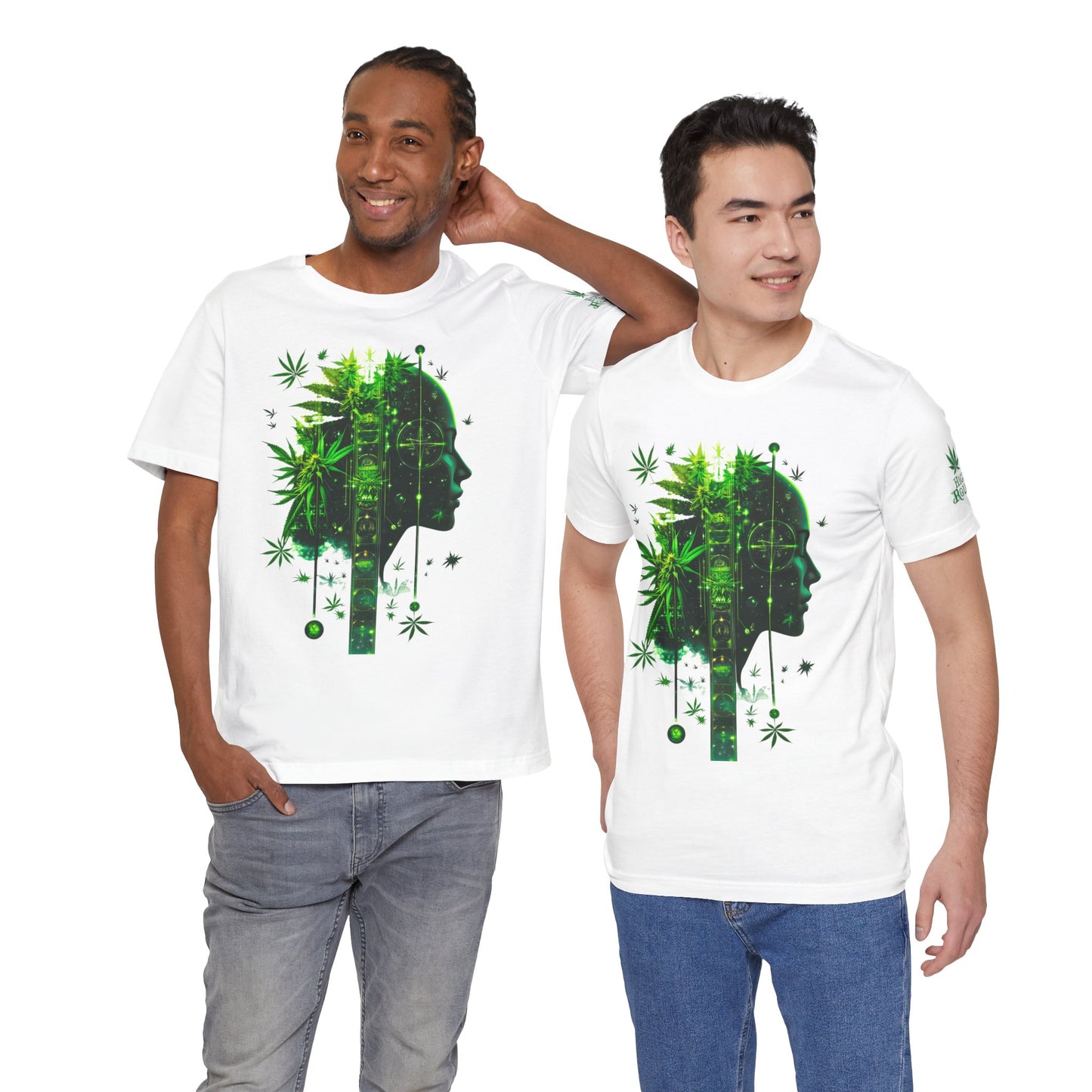 Digital Mind Tee - Premium Airlume Cotton Cannabis Culture Tech Art Matrix Design