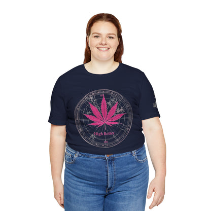True North Tee - Premium Airlume Cotton Cannabis Culture Compass Navigation Art