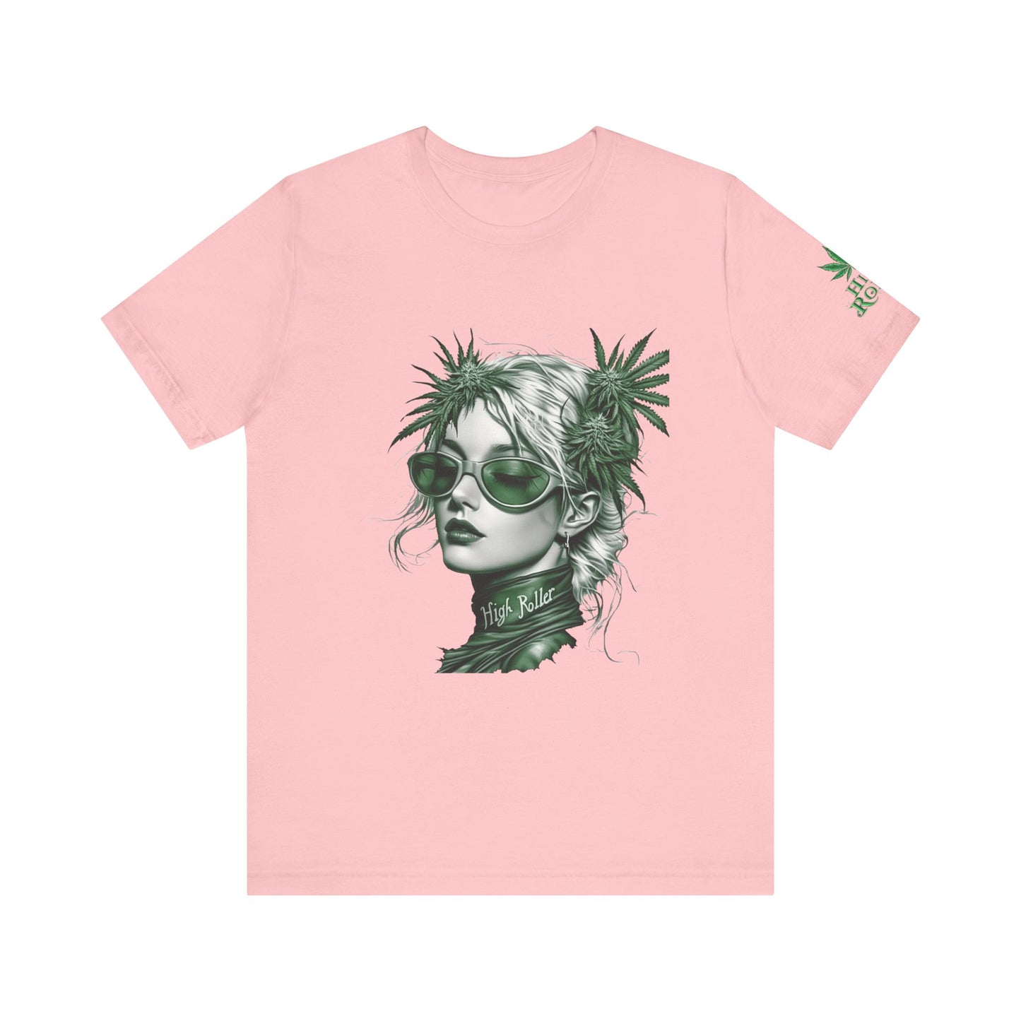 Green Queen T-Shirt - Premium Airlume Cotton Cannabis Crown Portrait Art Tee