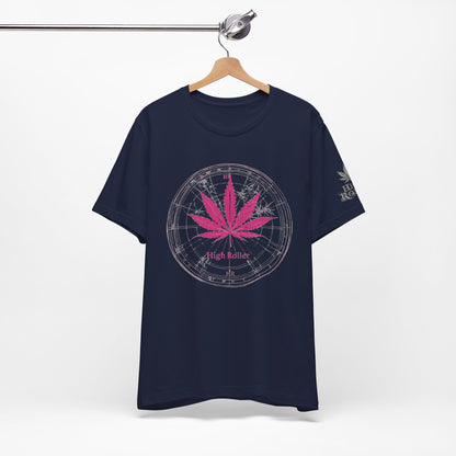 True North Tee - Premium Airlume Cotton Cannabis Culture Compass Navigation Art