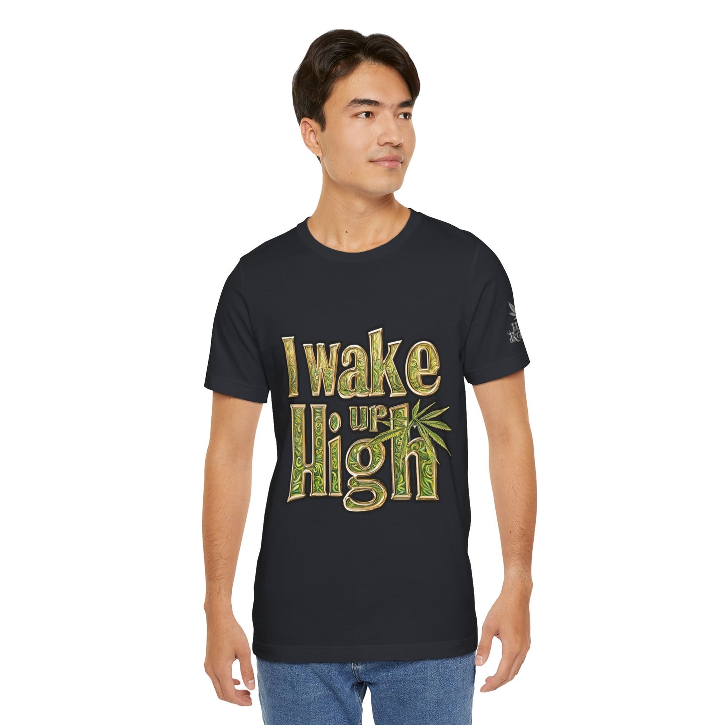 Wake Up High T-Shirt - Premium Airlume Cotton Cannabis Morning Mantra Tee