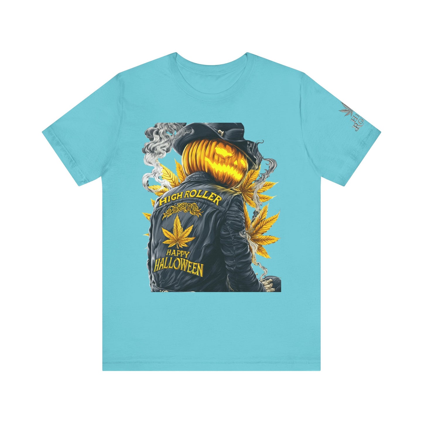 Halloween Witch Rider Cannabis T-Shirt - Premium Spooky 420 Biker Edition Apparel