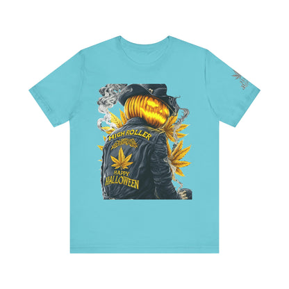 Halloween Witch Rider Cannabis T-Shirt - Premium Spooky 420 Biker Edition Apparel