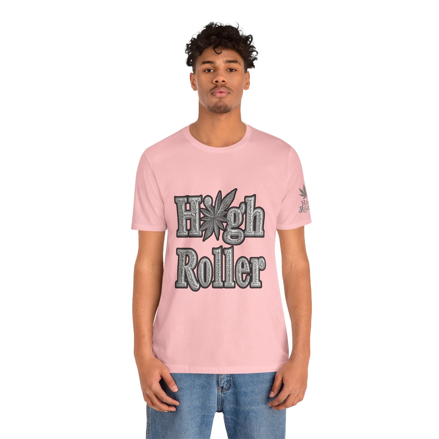 High Roller Classic Tee - Premium Airlume Cotton Cannabis Culture Ornate Typography Art