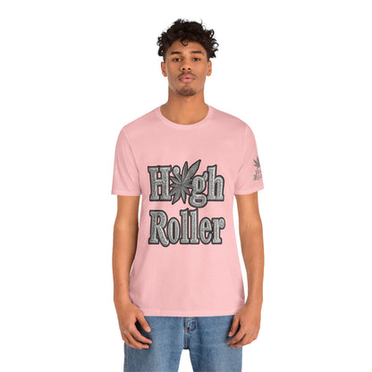 High Roller Classic Tee - Premium Airlume Cotton Cannabis Culture Ornate Typography Art