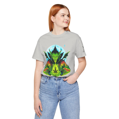 Mystic Dragon Guardian Cannabis Meditation T-Shirt - Premium Psychedelic 420 Apparel