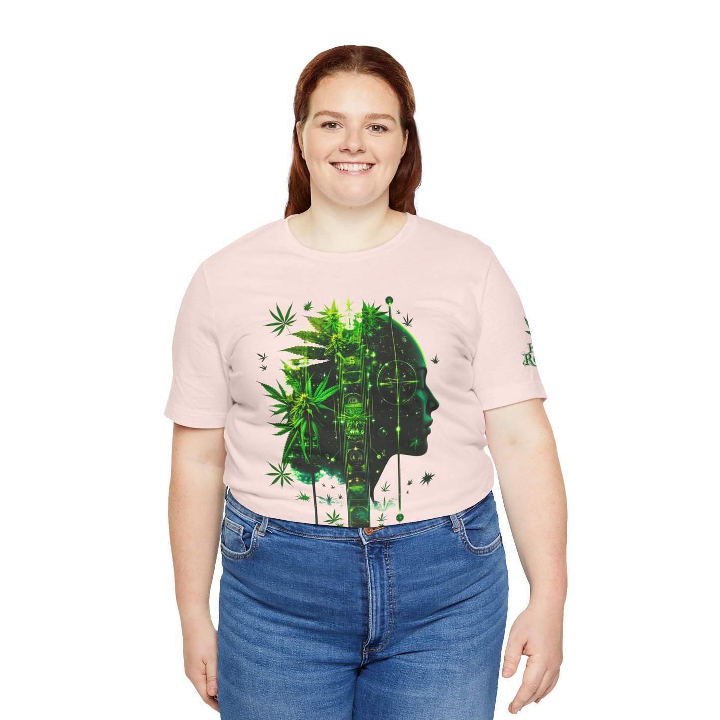 Digital Mind Tee - Premium Airlume Cotton Cannabis Culture Tech Art Matrix Design