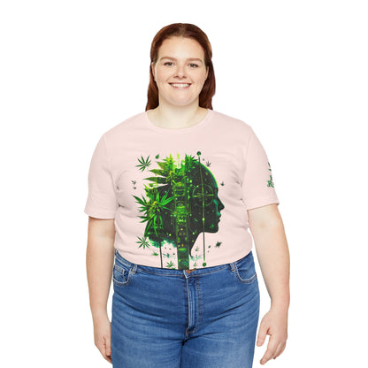 Digital Mind Tee - Premium Airlume Cotton Cannabis Culture Tech Art Matrix Design