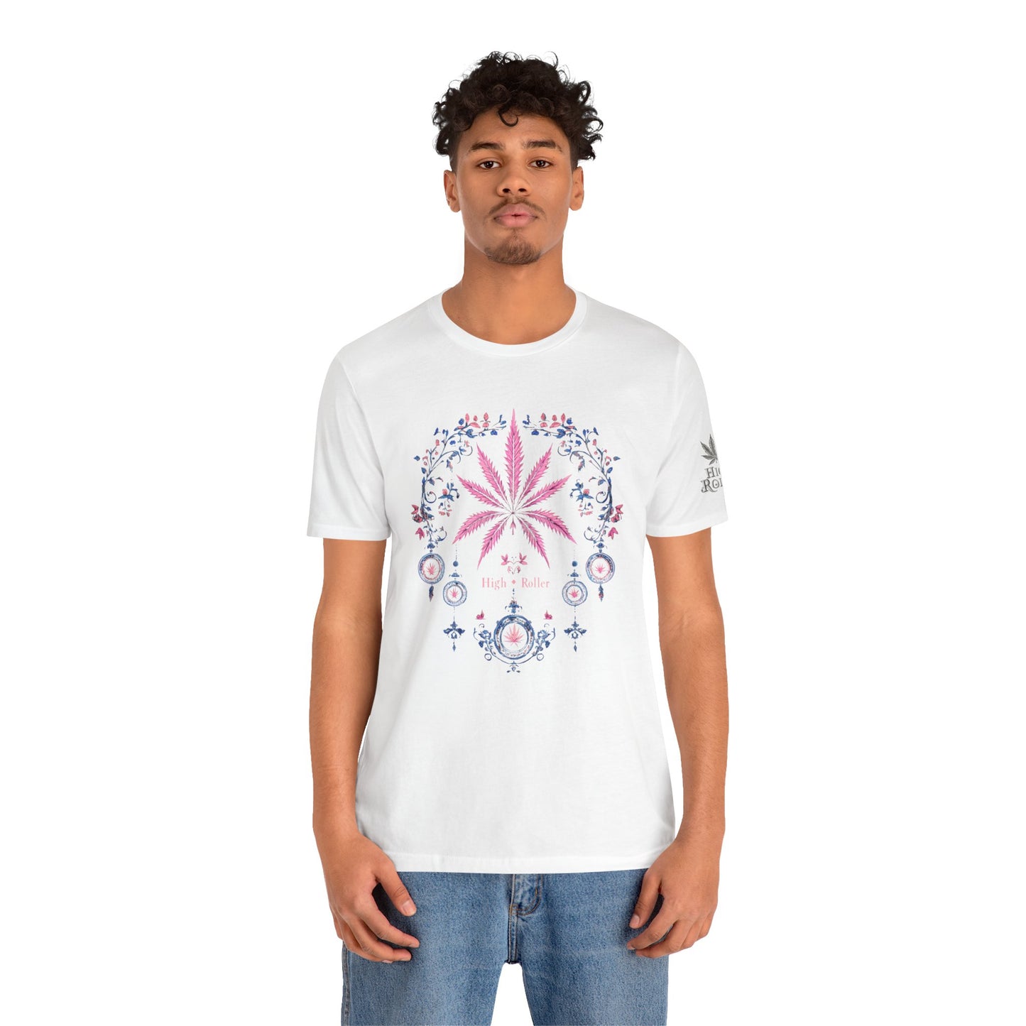 Bohemian Cannabis Mandala Tee - Floral Folk Art Design | High Roller