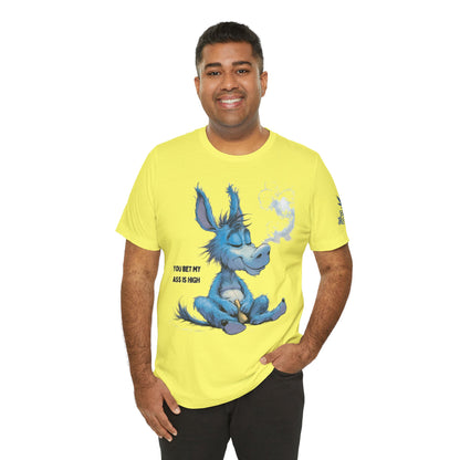 Blue Donkey Tee - Premium Airlume Cotton Cannabis Culture Humor Cartoon Art