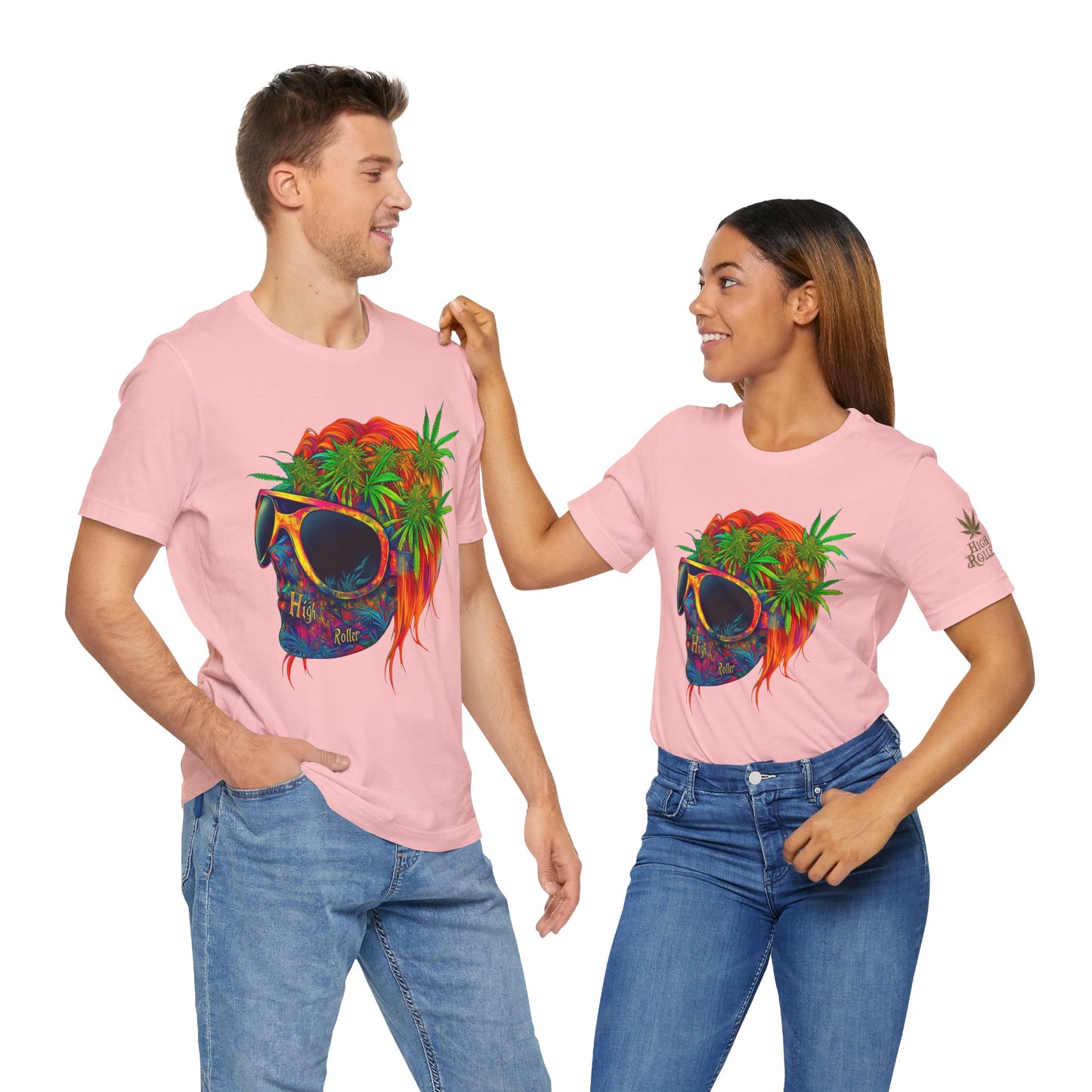 Tropical Cannabis Skull Tee - Paradise Vibes Art Design | High Roller