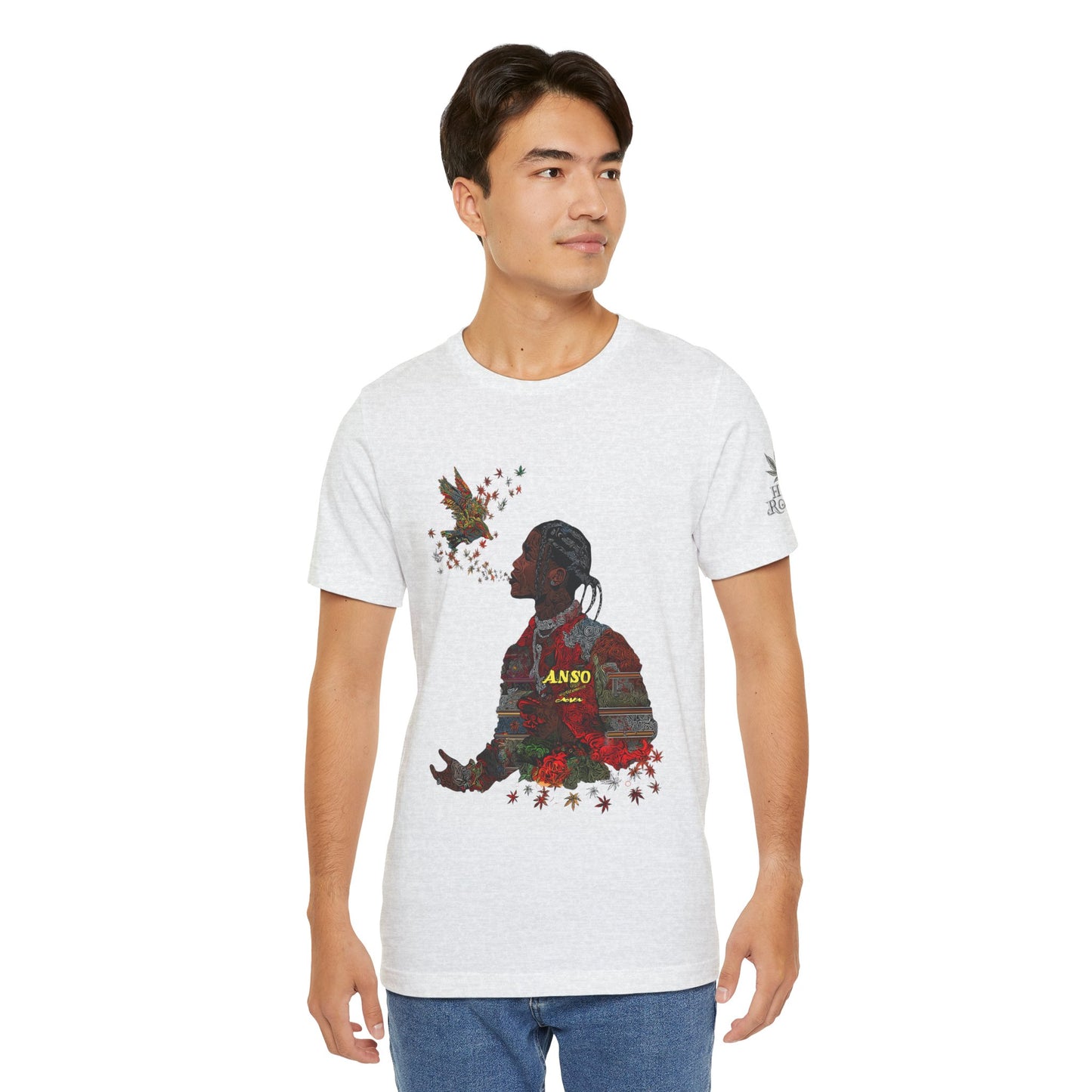 High Roller ANSO Freedom Eagle Cannabis T-Shirt - Premium 420 Artistic Double Exposure Urban Culture Liberation Apparel