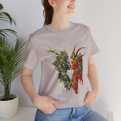 Cannabis Art Dual Face T-Shirt - Premium Unisex Cotton Tee