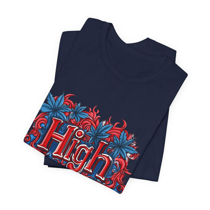 High Roller Ornate Logo Tee - Cannabis Typography Art Design | High Roller