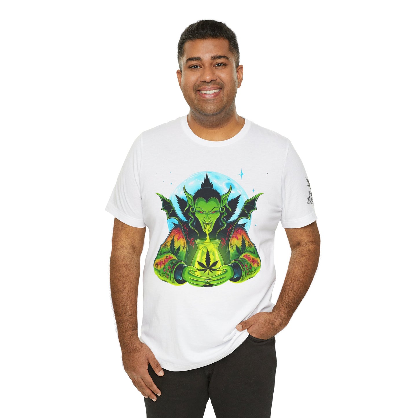 Mystic Dragon Guardian Cannabis Meditation T-Shirt - Premium Psychedelic 420 Apparel
