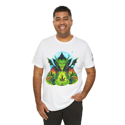 Mystic Dragon Guardian Cannabis Meditation T-Shirt - Premium Psychedelic 420 Apparel