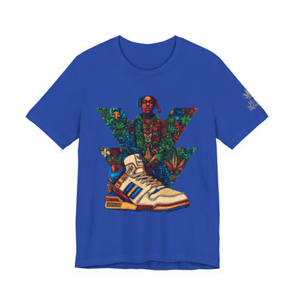 High Roller Trefoil Cannabis Sneaker T-Shirt - Premium 420 Hip-Hop Sneakerhead Street Culture Botanical Art Apparel