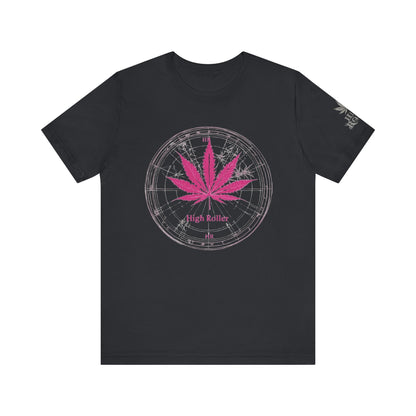 True North Tee - Premium Airlume Cotton Cannabis Culture Compass Navigation Art