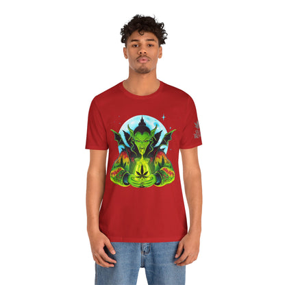 Mystic Dragon Guardian Cannabis Meditation T-Shirt - Premium Psychedelic 420 Apparel