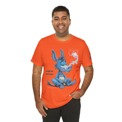 Blue Donkey Tee - Premium Airlume Cotton Cannabis Culture Humor Cartoon Art
