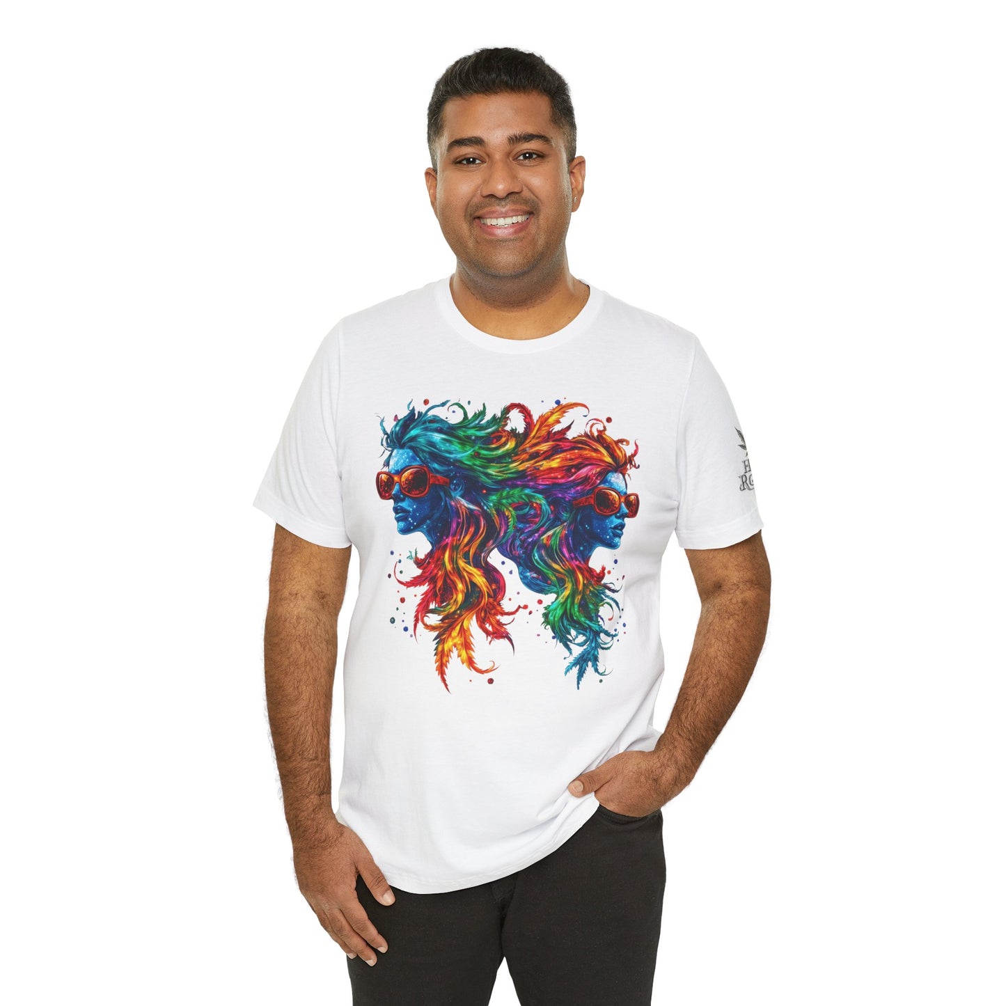 Spectrum Sisters T-Shirt - Premium Airlume Cotton Cannabis Rainbow Psychedelic Art Tee