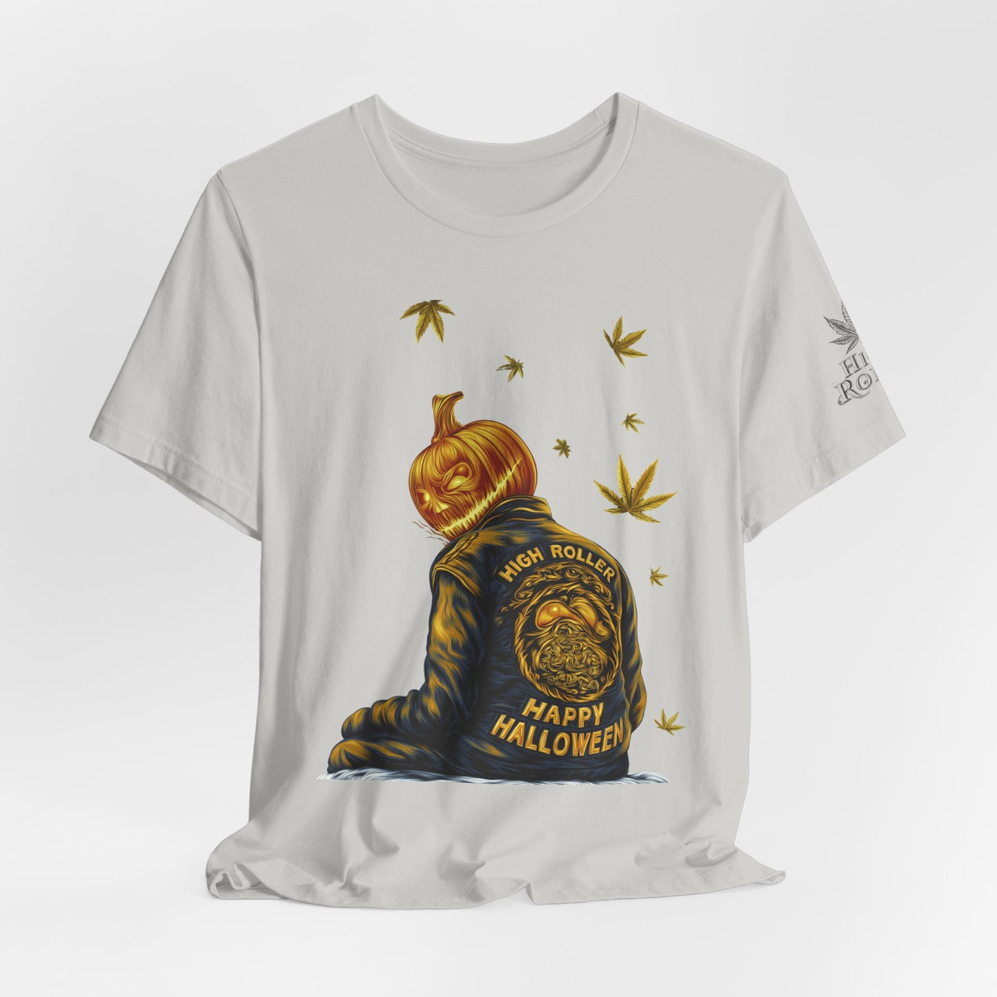 Pumpkin Head HIGH ROLLER Halloween T-Shirt - Premium Cannabis Culture Apparel